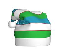 YQxwJL Flag Of The Republic Of Uzbekistan Print Santa Hat, Christmas Hats Adult, Xmas Holiday Hats For Women Men, Cozy Holiday Party Headwear