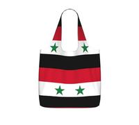 YQxwJL Flag Of The Syrian Arab Republic Print Ultralight Foldable Tote With Drawstring, Reusable Grocery And Travel Bag Packable Collapsible