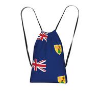 YQxwJL Flag Of The Turks And Caicos Islands Print Drawstring Backpack Bags, String Backpack Cinch Sack Bags For Trip Beach For Daily Use