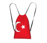 YQxwJL Flag Of Turkey Print Drawstring Backpack Foldable Drawstring Bag Large Capacity Gym Bag Track Bag For Women Men