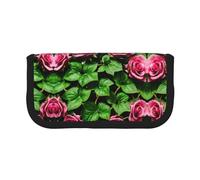 YQxwJL Floral Rose Ivy With Leaves Spring Print Canvas Fountain Pen Pouch Stylish Pen Case Organizer Bag Makeup Bags,For Everyday Travel