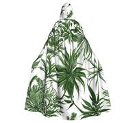YQxwJL Flowering Herbs And Herbaceous Plants Print Carnival Cape Robe Cloak, Sorcerer Hooded Cloak, For Adults Halloween Cosplay Costumes