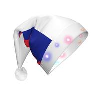 YQxwJL French Flag Print Hat Light Up Christmas Felt Elf Hat Led Hats Adults For Women Men, Great Holiday Gift