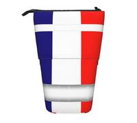 YQxwJL French Flag Print Zippered Pencil Pouch Organizers Telescopic Pencil Bag Pen Holder Stationery Case For Office