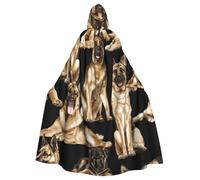 YQxwJL German Shepherd Print Robe Carnival Costume Gift For Men Women, Hooded Cloak Medieval Cape With Hood Outerwear