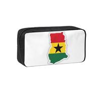 YQxwJL Ghana Flag Map Print Pencil Box Large Capacity Pencilcase Wear-Resistant Pen Organizer Bag Pouch for Office Makeup