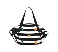 YQxwJL Glitter Rainbow Polka Dot Stripe Black And White Print 2-In-1 Picnic Blanket And Tote Bag, Outdoor Beach Mat 94cm Foldable Ground Cover For Camping