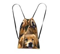 YQxwJL Golden Retrievers Print Drawstring Backpack Foldable Drawstring Bag Large Capacity Gym Bag Track Bag For Women Men