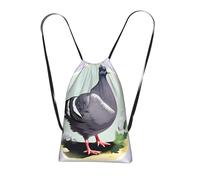 YQxwJL Grey Pigeon Print Print Drawstring Backpack Foldable Drawstring Bag Large Capacity Gym Bag Track Bag For Women Men
