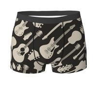 YQxwJL Guitar Pattern Print Essentials Mens Underwear Boxer Briefs, Comfortable And Soft Underwear Elasticity Mens Shorts Black