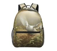 YQxwJL Halloween Cute Pumpkin Print Laptop Backpack Stylish Bookbag College Daypack Travel Business Work Bag for Men Women, Grass and pigeon, One Size