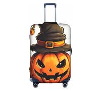 YQxwJL Halloween Cute Pumpkin Print Travel Luggage Cover, Elastic Suitcase Cover Protector, For 18-32 Inch Baggage Suitcase, White, M