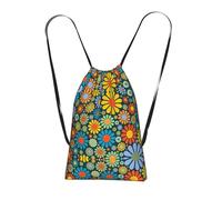 YQxwJL Hippie Pattern Print Drawstring Backpack Bags, String Backpack Cinch Sack Bags For Trip Beach For Daily Use