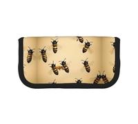 YQxwJL Honey Bee Print Canvas Fountain Pen Pouch Stylish Pen Case Organizer Bag Makeup Bags,For Everyday Travel