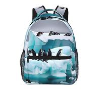 YQxwJL Iceberg Penguin Print Laptop Backpack Stylish Book Bag College Travel Backpack Work Bag for Men Women, Penguins On The Iceberg, Taglia unica