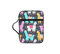 YQxwJL Indian Alpaca Print Bible Bag Pencil Case with Pen Slots Waterproof Cosmetic Bag Durable Phone Bag Tote Bag Handbag