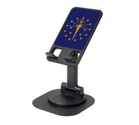 YQxwJL Indiana State Flag Print Rotating Phone Stand,Adjustable Foldable Phone Holder, Cell Phone Stand, for Office Home