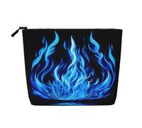 YQxwJL Indigo Flame print print Cosmetic Bag, Makeup Bag Organizer with Zipper Cute Make Up Pouches Travel Szie Toiletry Bag, Black, One Size
