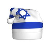 YQxwJL Israeli Flag Print Santa Hat, Christmas Hats Adult, Xmas Holiday Hats For Women Men, Cozy Holiday Party Headwear