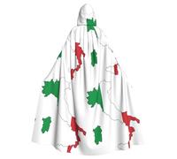 YQxwJL Italian Flag Map Print Carnival Cape Robe Cloak, Sorcerer Hooded Cloak, For Adults Halloween Cosplay Costumes