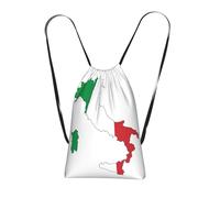 YQxwJL Italian Flag Map Print Drawstring Backpack Foldable Drawstring Bag Large Capacity Gym Bag Track Bag For Women Men