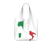 YQxwJL Italian Flag Map Print Foldable Tote Bag Reusable Shopping Bag Tear Resistant Grocery Bag For Work Travel 25l Capacity, Black, One Size, Tote Backpacks