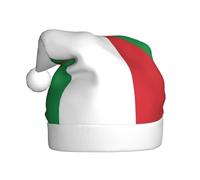 YQxwJL Italy Flag Print Santa Hat, Plush Christmas Hats, Holiday Festive Headwear, For Christmas Parties Everyday Wear