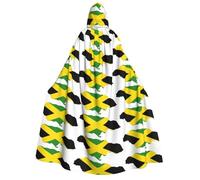 YQxwJL Jamaica Flag Map print Halloween Hooded Robe Cloak for Adult Men Women Wizard Vampire Knight Fancy Cape Costume
