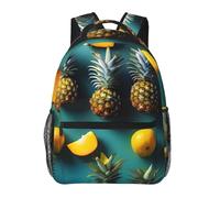 YQxwJL Japanese Koi Fish Print Laptop Backpack Stylish Bookbag College Backpack Business Work Bag for Men Women, Tropical Fruit Pineapple, One Size