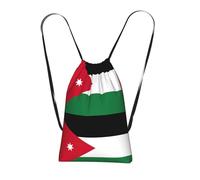 YQxwJL Jordanian Flag Print Drawstring Backpack Foldable Drawstring Bag Large Capacity Gym Bag Track Bag For Women Men
