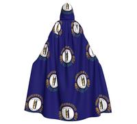 YQxwJL Kentucky State Flag Print Carnival Cape Robe Cloak, Sorcerer Hooded Cloak, For Adults Halloween Cosplay Costumes