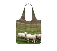YQxwJL Lambs And Sheep Print Foldable Tote Bag Reusable Shopping Bag Tear Resistant Grocery Bag For Work Travel 25l Capacity, Black, One Size, Tote Backpacks