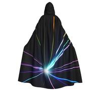 YQxwJL Laser Light Print Carnival Cape Robe Cloak, Sorcerer Hooded Cloak, For Adults Halloween Cosplay Costumes