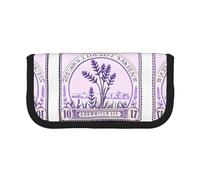 YQxwJL Lavender Stamp Print Canvas Fountain Pen Pouch Stylish Pen Case Organizer Bag Makeup Bags,For Everyday Travel