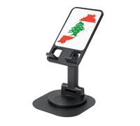 YQxwJL Lebanon Flag Map Print Rotating Phone Stand,Adjustable Foldable Phone Holder, Cell Phone Stand, for Office Home