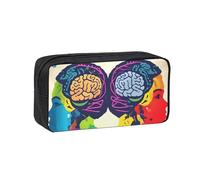 YQxwJL Left And Right Brain Advantage Print Big Capacity Pencil Case Pen Pouch, 600d Oxford Fabric Pencil Bag With Sturdy Zipper School Supplies