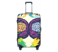 YQxwJL Left And Right Brain Advantage Print Travel Luggage Cover, Elastic Suitcase Cover Protector, For 18-32 Inch Baggage Suitcase, White, XL