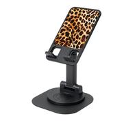 YQxwJL Leopard Animal Print Print Rotating Phone Stand,Adjustable Foldable Phone Holder, Cell Phone Stand, for Office Home