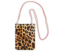 YQxwJL Leopard Animal Print Print Sling Bag For Men Women, Casual Mini Phone Purses, Anti-Theft Phone Bag, For Hiking Travel, Pink, One Size