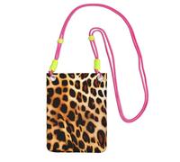 YQxwJL Leopard Animal Print Print Sling Bag For Men Women, Casual Mini Phone Purses, Anti-Theft Phone Bag, For Hiking Travel, Fuchusia, One Size