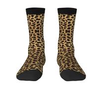 YQxwJL Leopard Animal Print Winter Warm Wool Socks, Unisex-Adults, 6 Count, Black, One Size
