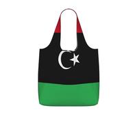 YQxwJL Libyan Flag Print Foldable Tote Bag Reusable Shopping Bag Tear Resistant Grocery Bag For Work Travel 25l Capacity