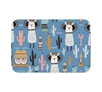 YQxwJL Llama Cactus Desert Plant Print Entryway Carpets, All-Weather Indoor Mats For Front Door Rugs, Non-Slip Porch Patio Doormat