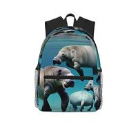 Yqxwjl Lots Colorful Cartoon Dinosaurs Print Backpack For Women Men, Laptop Bookbag, Lightweight Casual Travel Daypack, Manatee Animals, One Size