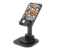 YQxwJL Many Cartoon Cats Print Rotating Phone Stand,Adjustable Foldable Phone Holder, Cell Phone Stand, for Office Home
