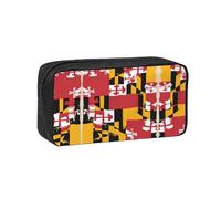 YQxwJL Maryland Flag Print Big Capacity Pencil Case Pen Pouch, 600d Oxford Fabric Pencil Bag With Sturdy Zipper School Supplies
