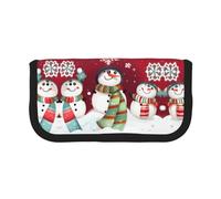 YQxwJL Merry Christmas Cute Snowman Print Canvas Fountain Pen Pouch Stylish Pen Case Organizer Bag Makeup Bags,For Everyday Travel