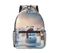 YQxwJL Merry Christmas Cute Snowman Print Travel Backpack Carry-on Approved, Waterproof Laptop Backpack for Men Women, Black, One Size, blackone, One Size