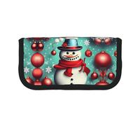 YQxwJL Merry Christmas Day Print Canvas Fountain Pen Pouch Stylish Pen Case Organizer Bag Makeup Bags,For Everyday Travel