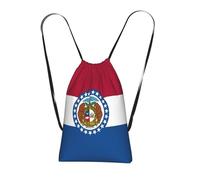 YQxwJL Missouri State Flag Print Drawstring Backpack Bags, String Backpack Cinch Sack Bags For Trip Beach For Daily Use